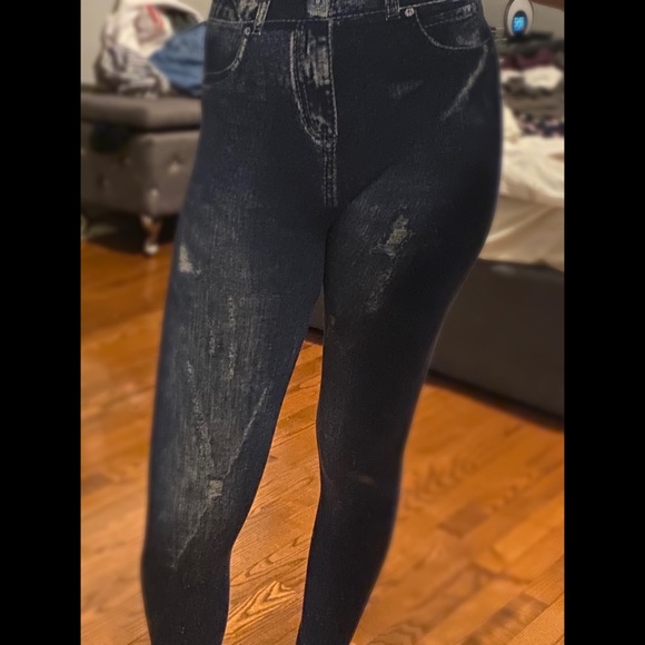 blue leggings jeans type - Picture 2 of 3